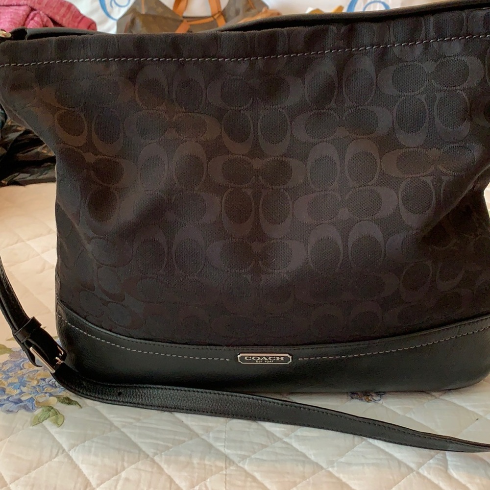 Coach black satchel/ tote removable strap.
